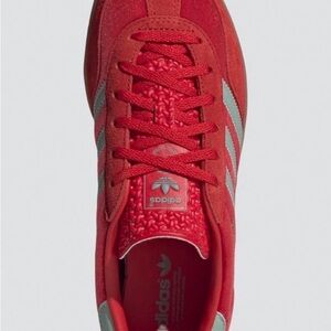 Adidas Scarlet Red Shoes with Silver Accents